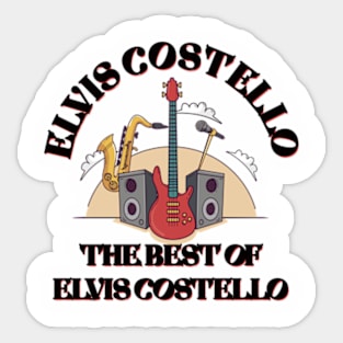 Elvis costello Black T shirt Sticker